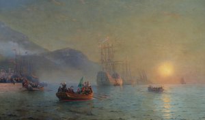كريستوفر كولومبوس يبحر من بالوس ، 1892 بواسطة إيفان كونستانتينوفيتش أيفازوفسكي