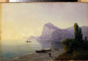 La forteresse de Sudak (أوكرانيا) (Sudak ، القلعة). Peinture de Ivan Konstantinovich Aivazovsky (Ivan Konstantinovich Aivazovsky بواسطة إيفان كونستانتينوفيتش أيفازوفسكي