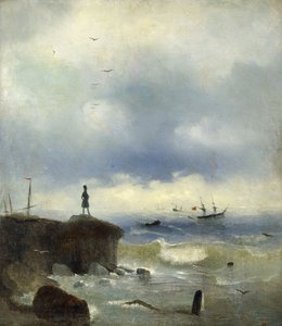 بوشكين ينظر إلى البحر الأسود ، 1838 بواسطة إيفان كونستانتينوفيتش أيفازوفسكي