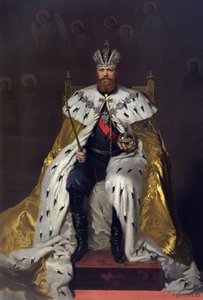 ألبوم تتويج القيصر ألكسندر الثالث ملك روسيا (1845-1894) والإمبراطورة ماريا فيودوروفنا (داغمار الدنمارك) (1847-1928) - صورة تتويج الإمبراطور ألكسندر الثالث (من ألبوم التتويج) بواسطة كرامسكوي ، إيفان نيكولايفيتش (نيكولاي)