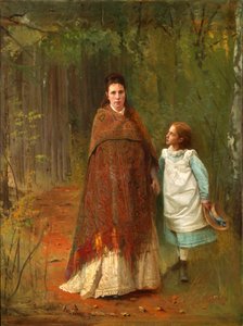 في الحديقة. صورة زوجة وابنة الفنانين ، 1875