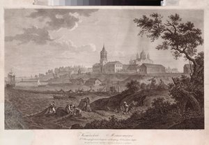 Le monastere Kanevsky de la Nativite de la Vierge a Konevets (دير Konevsky لميلاد العذراء في Konevets) - Oeuvre de Ivan Vasilievich Chessky (Cheskoy) (1782-1848) ، الحفر بواسطة إيفان فاسيليفيتش تشيسكي