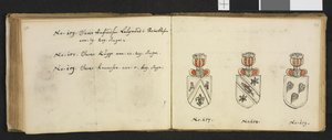 رسم توضيحي مأخوذ من أرشيف خاص في المكتبة الوطنية بعنوان Insignia quædam virorum illustrium in Norvegia quodam Habantium بواسطة Iver Nielssøn Hirtzholm بواسطة إيفر هيرتزهولم