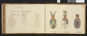 رسم توضيحي مأخوذ من أرشيف خاص في المكتبة الوطنية بعنوان Insignia quædam virorum illustrium in Norvegia quodam Habantium بواسطة Iver Nielssøn Hirtzholm بواسطة إيفر هيرتزهولم