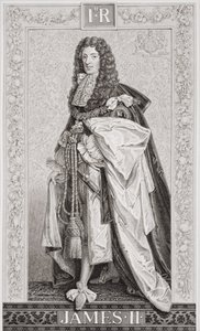 جيمس الثاني (1633-1701) من المجلد "الرسوم التوضيحية الإنجليزية والتاريخ الاسكتلندي" المجلد الأول (النقش)