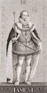 جيمس الأول (1566-1625) من "الرسوم التوضيحية للغة الإنجليزية والتاريخ الاسكتلندي" المجلد الأول