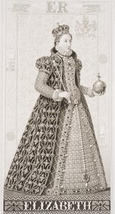 الملكة إليزابيث الأولى (1533-1603) من "الرسوم التوضيحية الإنجليزية والتاريخ الاسكتلندي" المجلد الأول