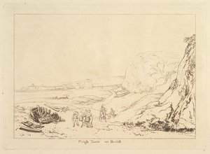 أبراج مارتيلو بالقرب من Bexhill ، Sussex Liber Studiorum ، الجزء السابع ، اللوحة 34 ، 1811. بواسطة جوزيف مالورد وليام تورنر