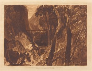 مطحنة بالقرب من Grand Chartreuse ، تم نشرها عام 1816. بواسطة جوزيف مالورد وليام تورنر