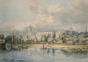 منظر جنوبي لكنيسة المسيح وما إلى ذلك من المروج ، 1798-1799 بواسطة جوزيف مالورد وليام تورنر