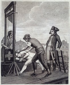إعدام ماكسيميليان دي روبسبير (1758-1794) له المقصلة في 28/07/1794 في ساحة الكونكورد نقش بواسطة جيمس إيدناربيلا بعد جيه بايز. 1799 تقريبًا. باريس ، متحف كارنافالي بواسطة J. (بعد) بايز