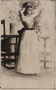 صورة للآنسة هوه بواسطة J. Alden Weir