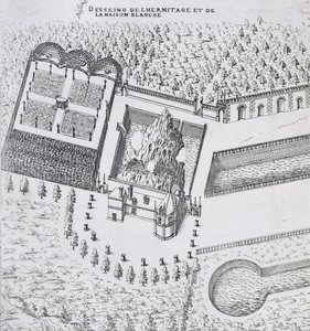The Hermitage and the Maison Blanc at the Chateau de Gaillon ، من "Les Plus Belles Bastiments de France" ، تم نشره عام 1570