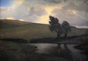 زخات المطر المناظر الطبيعية. جائزة الصياد ، نيوزيلندا بواسطة J. Bentzen Bilkvist