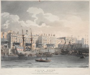 دائرة الجمارك ، من نهر التايمز ، 1808.