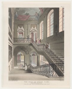 The Hall and Stair Case ، المتحف البريطاني ، ١ أبريل ١٨٠٨. ، ١ أبريل ١٨٠٨. بواسطة جيه. بلوك