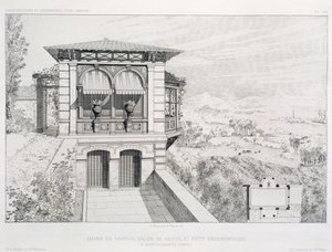 حمامات البخار ، المرصد أعلاه ، من حجم التصاميم من قبل مختلف المهندسين المعماريين ، الحانة. موريل وسي ، باريس ، c.1880