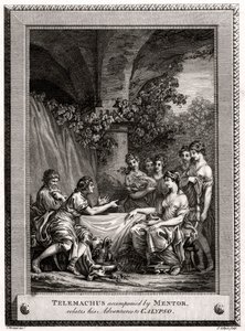 Telemachus برفقة معلمه ، يربط مغامراته بكاليبسو ، 1774