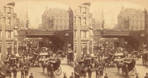 مجموعة من 4 مناظر مجسمة من Ludgate Hill ، لندن ، إنجلترا ، 1850-1910. بواسطة جارفيس جارفيس