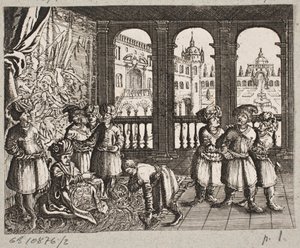 رسم توضيحي لآدم أوليريوس ، "روزنتال الفارسية لشاعر بارع شيش سعدي [...]" ، شليسفيغ 1660