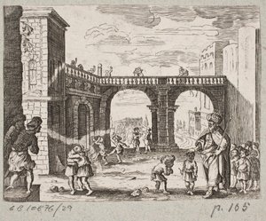 رسم توضيحي لآدم أوليريوس ، "روزنتال الفارسية لشاعر بارع شيش سعدي [...]" ، شليسفيغ 1660 بواسطة جي مولر