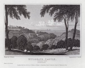 Mulgrave Castle, General View, Yorkshire (engraving) بواسطة جون بريستون نيل