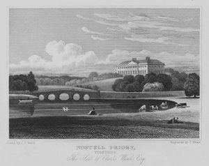 Nostell Priory ، يوركشاير ، مقعد تشارلز وين ، المحترم (نقش) بواسطة جون بريستون نيل