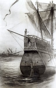 اللحظة العليا مساء يوم 11 أكتوبر 1492 ، من "تاريخ الشباب القياسي للولايات المتحدة" ، 1895 (النقش) (صورة بوند)
