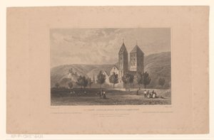 منظر لـ Johanniskirche بالقرب من لانشتاين شارع. كنيسة القديس يوحنا ، بالقرب من Niederlahnstein / St. Johanneskirche Berg Niederlahnstein / Eglise de St. جون. Pres Niederlahnstein (العنوان على الكائن) بواسطة وليام تومبلسون