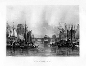 The Upper Pool ، لندن ، القرن التاسع عشر. بواسطة جيه وودز