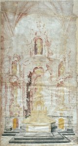 رسم المذبح الرئيسي لسانتا ماريا ديغوالادا بواسطة جاسينت موراتو سولير