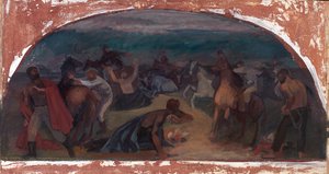 لصوص الماشية فوجئوا بدراسة جدارية بوس ، بيرنز ، مكتب بريد أوريغون ، 1941. بواسطة جاك ويلكينسون