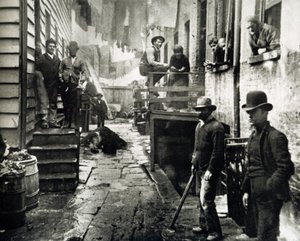 منظر لإيطاليا الصغيرة ، شارع مولبيري ، نيويورك ، الولايات المتحدة الأمريكية ، c.1890