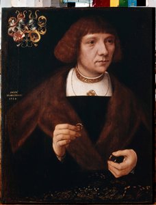 صورة لرجل مع حلقات. صورة ذكر مع حلقات. لوحة ليعقوب فان أوتريخت (حوالي 1479 بعد 1525) بواسطة يعقوب كلايز. من أوترخت