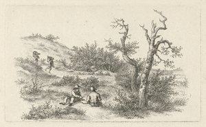 رسامون في المناظر الطبيعية من الكثبان الرملية دراسة عمل الطباعة / Etudes Gravées (عنوان السلسلة) بواسطة جاكوب إرنست ماركوس