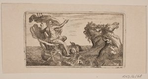 نبتون. رسم توضيحي لـ Jacob Fosie ، "Leather-Klude [...] أو عينات على المعاطف ، والطحن ، والأرضيات ، والإبر ، وماء النقش ، والأسود ، والمناديل ، والتحميل والطباعة من عام 1741 إلى عام 1743" بواسطة جاكوب فوسي