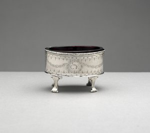 طبق الملح ، ج. 1785-1803 (فضة وزجاج) بواسطة جاكوب جيريتسي (attr.to) لانسينغ