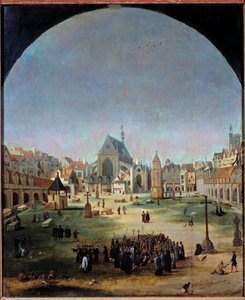 مقبرة الأبرياء وقبرها الجماعي في عهد فرانسوا الأول لوحة رسمها جاكوب غريمر (1526 - 1589) بواسطة يعقوب جريمر