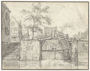 The Oude Haarlemmersluis (Old Haarlem Lock) في Martelaarsgracht ، أمستردام بواسطة Meindert Hobbema (رفض الإسناد)