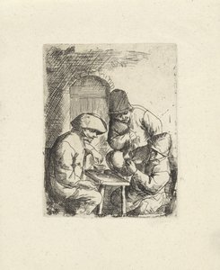 ثلاثة رجال وابريق فارغ نُسخ بعد Adriaan van Ostade (عنوان المسلسل) بواسطة أدريان فان أوستاد