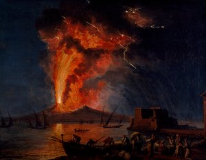 Eruption of Vesuvius بواسطة جاكوب فيليب هاكيرت