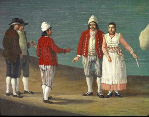 People from Gallipoli, Apulia, Italy (People from Gallipoli) Painting by Jacob Philipp Hackert dit Hackert d