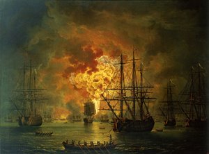 تدمير الأسطول التركي في خليج تشيسما 1772