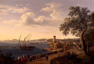 The Port of Gaeta, the Pier and the Fortress, by Jacob Philipp Hackert بواسطة جاكوب فيليب هاكيرت