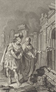 Scipio Aemilianus قبل أنقاض قرطاج برفقة Polybius ، 1797. بواسطة جاكوبس يشتري