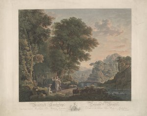 منظر أركادي مع شخصيات راقصة المناظر الطبيعية الأركادية / ممر أركادي (العنوان على الكائن) بواسطة فيليكس مريتيس