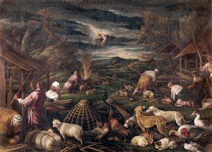 نوي بعد الطوفان. لوحة جاكوبو دا بونتي ، المسمى جاكوبو باسانو (1515-1592) بواسطة جاكوبو باسانو