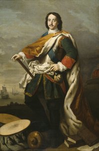 بيير الأول لو غراند ، القيصر دي روسي - صورة الإمبراطور بيتر الأول الأكبر (1672-1725) ، بقلم أميجوني ، جاكوبو (1675-1752). زيت على قماش. الأبعاد: ٢١٠ × ١٣٩ سم. المتحف الوطني ستوكهولم بواسطة جاكوبو أميجوني