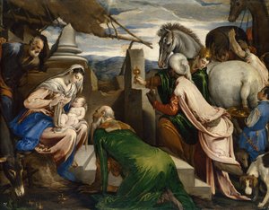عشق المجوس ، 1555 م بواسطة Jacopo Bassano il vecchio