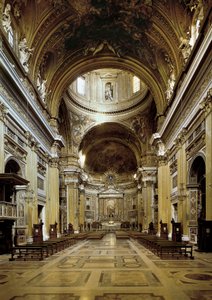 منظر داخلي لـ Chiesa del Gesu ، بني 1568-1575 بواسطة جاكوبو فيجنولا